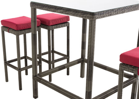 Tuinbar Ilei 5mm Grijs-meliert,rubinRood