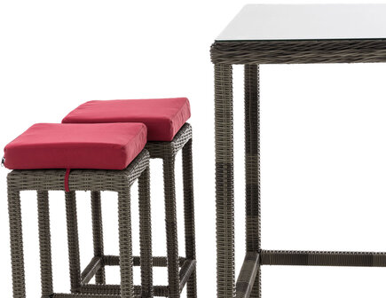 Tuinbar Ilei 5mm Grijs-meliert,rubinRood