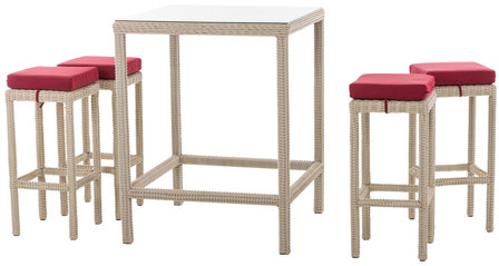 Tuinbar Ilei 5mm perlWit,rubinRood