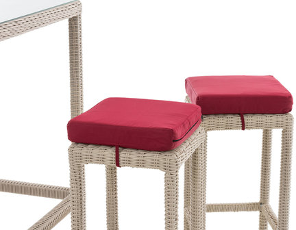 Tuinbar Ilei 5mm perlWit,rubinRood