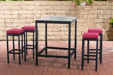 Tuinbar Ilei 5mm Zwart,rubinRood