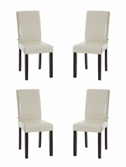 Set van 4 eetkamerstoelen Ina donkerbruin Creme