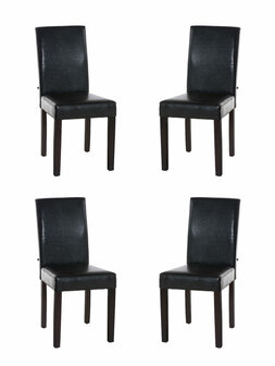 Set van 4 eetkamerstoelen Ina donkerbruin Bruin