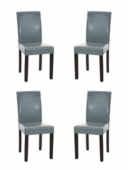 Set van 4 eetkamerstoelen Ina donkerbruin Grijs