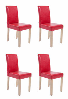 Set van 4 eetkamerstoelen Ani  Kunstleer Rood
