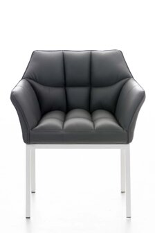 Eetkamerstoel Octavia Kunstleder Grijs,Wit