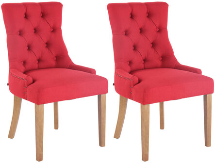 Set van 2 eetkamerstoelen Eberdean antik-hell,Rood