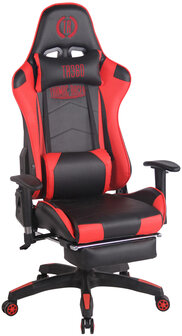 Racing bureaustoel XL Torbu met voetsteun Zwart/Rood,Kunstleder
