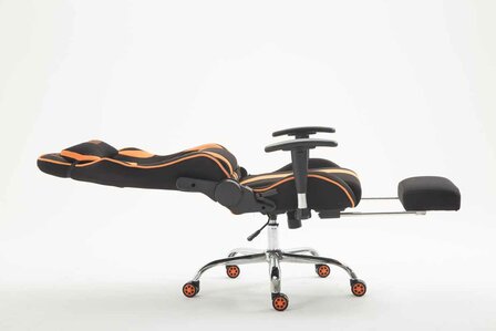 Racing bureaustoel Lemit stof Zwart/Oranje,mit Fußablage