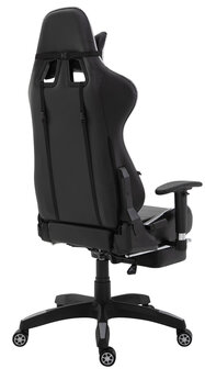 Racing bureaustoel XL Torbu met voetsteun Zwart/glanz silber,Kunstleder (metallic)