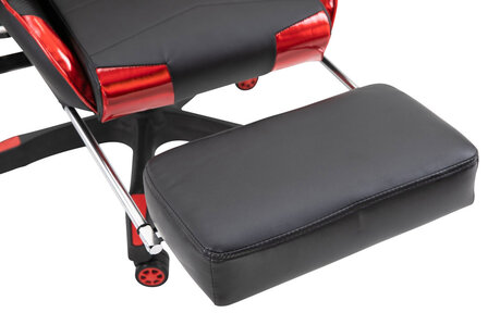 Racing bureaustoel XL Torbu met voetsteun Zwart/Rood,Kunstleder (metallic)