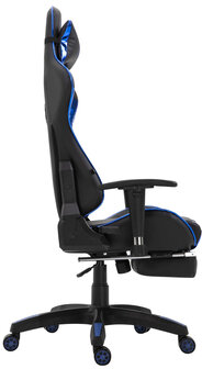 Racing bureaustoel XL Torbu met voetsteun Zwart/Blauw,Kunstleder (metallic)