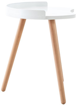 Bijzettafel Nirvak natura/Wit