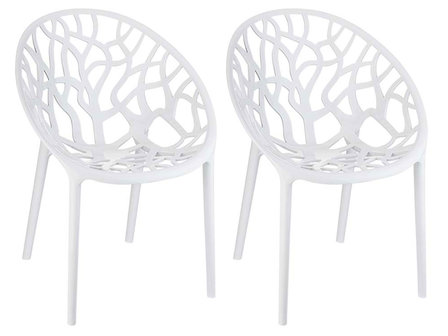2er SET stapelstoel Crastil Wit glanz