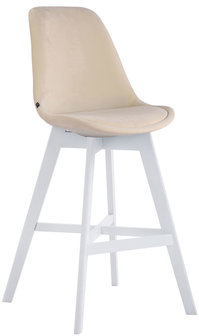 Barkruk Cennas Fluweel Creme,Wit