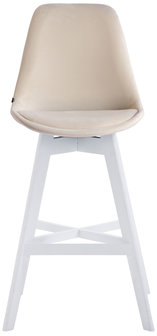 Barkruk Cennas Fluweel Creme,Wit