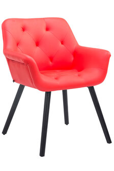 Eetkamerstoel Cissady Kunstleer Rood,Zwart