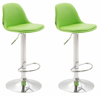 Set van 2 barkrukken Keil Kunstleer Groen,Chroom