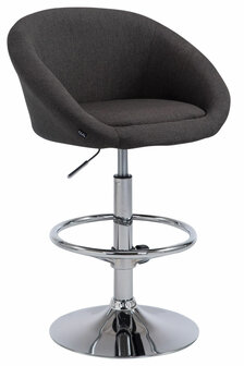 Set van 2 barkrukken Meime stof Chroom,Grijs
