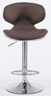 Set van 2 barkrukken Lis Vigis V2-stof Bruin,Chroom