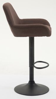 Set van 2 barkrukken Brigi stof Bruin,Zwart
