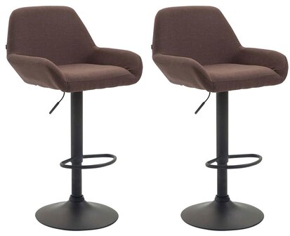 Set van 2 barkrukken Brigi stof Bruin,Zwart