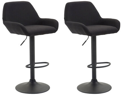 Set van 2 barkrukken Brigi stof Zwart,Zwart