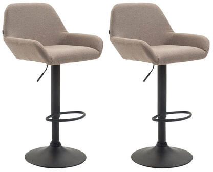 Set van 2 barkrukken Brigi stof Taupe,Zwart