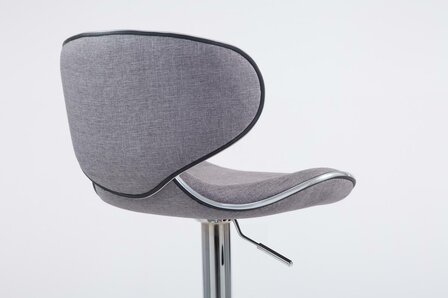 Set van 2 barkrukken Lis Vigis V2-stof Grijs,Chroom