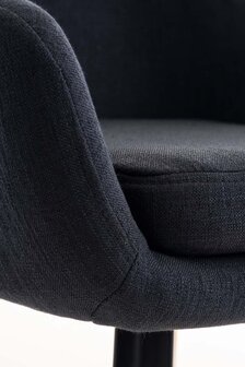 Set van 2 Barkrukken Grint stof Zwart