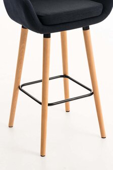 Set van 2 Barkrukken Grint stof Zwart