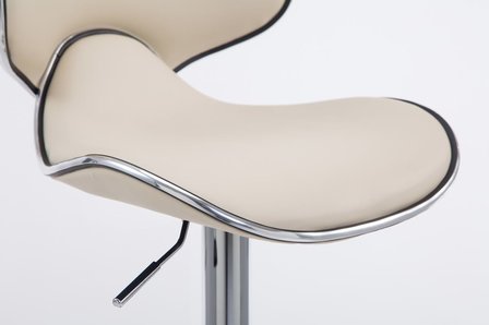 Set van 2 barkrukken Lis Vigis kunstleer Creme,Chroom