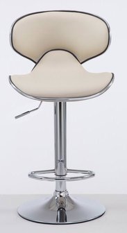 Set van 2 barkrukken Lis Vigis kunstleer Creme,Chroom