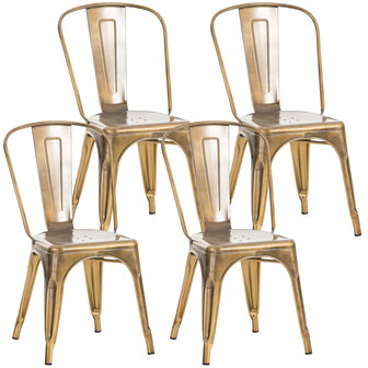 Set van 4 Binedekt stoelen gold, 