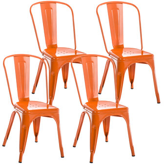 Set van 4 Binedekt stoelen Oranje