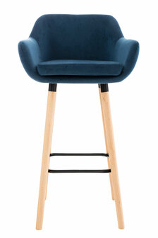 Set van 2 barkrukken Grint Fluweel Blauw