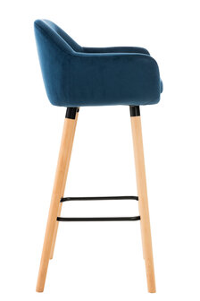 Set van 2 barkrukken Grint Fluweel Blauw
