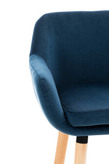 Set van 2 barkrukken Grint Fluweel Blauw