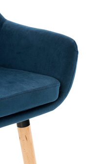 Set van 2 barkrukken Grint Fluweel Blauw