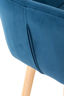 Set van 2 barkrukken Grint Fluweel Blauw