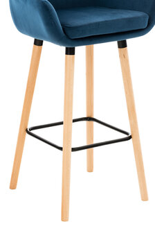 Set van 2 barkrukken Grint Fluweel Blauw