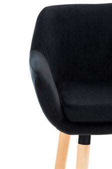 Set van 2 barkrukken Grint Fluweel Zwart