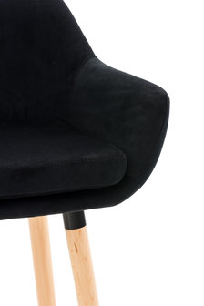 Set van 2 barkrukken Grint Fluweel Zwart
