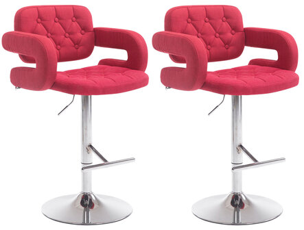 Set van 2 barkrukken Diblun Stof Rood