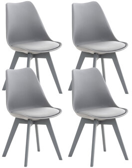 Set van 4 eetkamerstoelen Lenaris Grijs/Grijs,Kunststoff