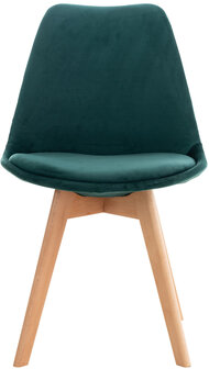 Set van 4 eetkamerstoelen Lenaris Groen,Samt