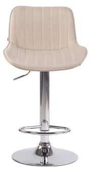 Barkruk Lintine Stof Creme,Chroom