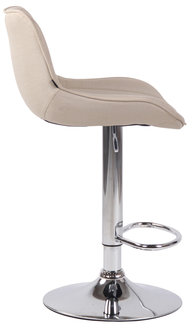 Barkruk Lintine Stof Creme,Chroom