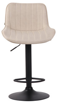 Barkruk Lintine Stof Creme,Zwart