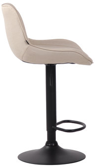 Barkruk Lintine Stof Creme,Zwart